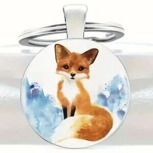 Stainless Steel FOX Keyring Keychain Accessory